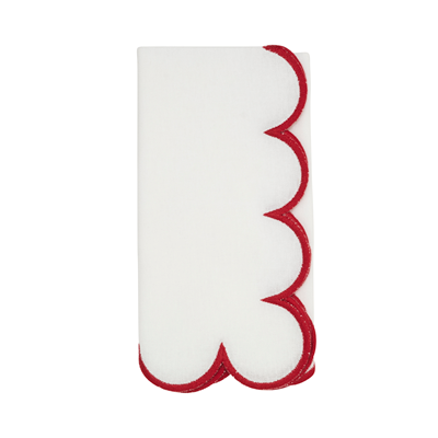 Set of 2 Scalloped Napkins (Multiple Color Options)