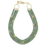 Capucine De Wulf Berry and Bead Triple Strand Necklace with Meadow Jade Beading