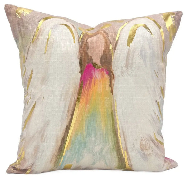 Gold Foil Angel of Gladness Pillow