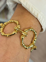 Polished Gold Bamboo Link with Toggle Bracelet