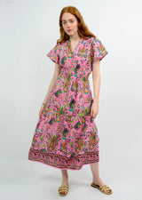 Tropical Borders Dress in Pink