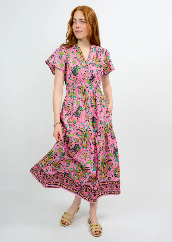 Tropical Borders Dress in Pink