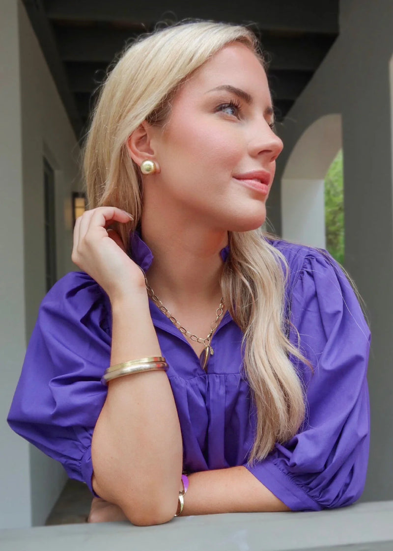 Sheila Fajl Small Soulful Studs in Brushed 18K Gold Plated
