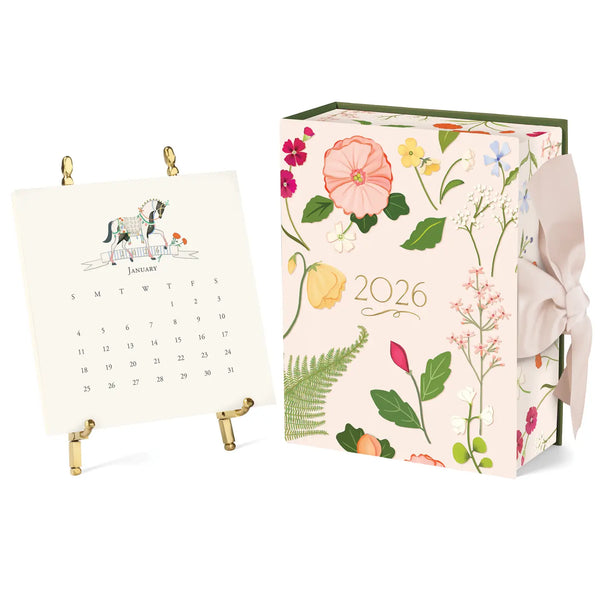 Karen Adams 2026 Desk Calendar with Gold Easel