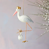 Glitterville Stork Ornament (Pink or Blue Option)