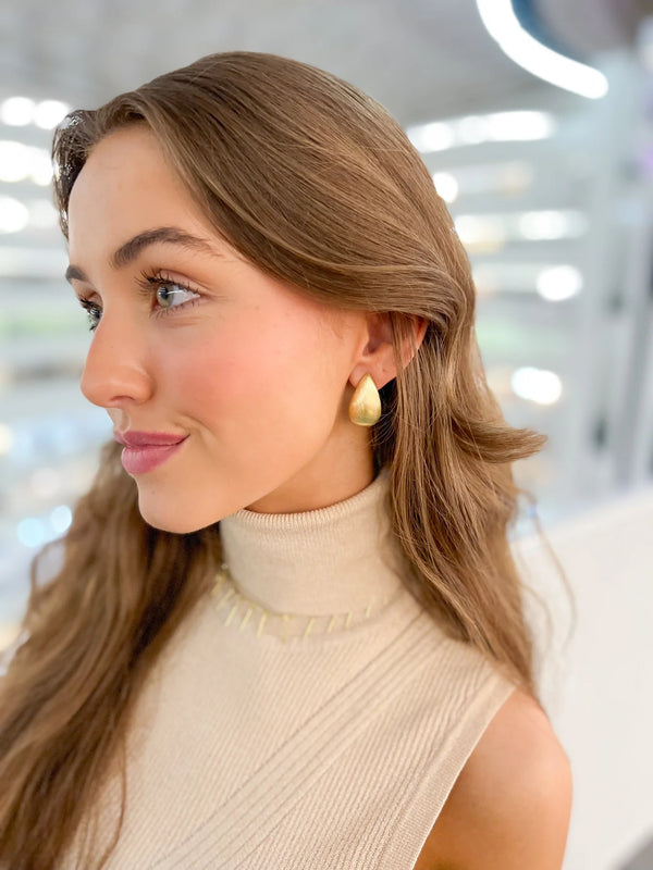 Sheila Fajl Serene Studs in Brushed 18K Gold Plate