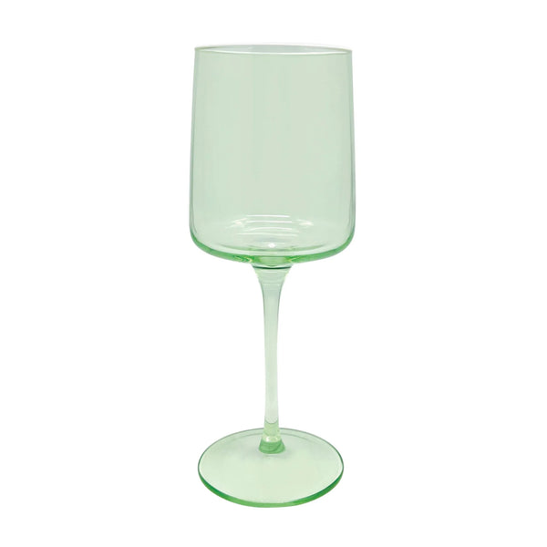 Mariposa Light Green with White Trim Wine Glasses - Set of 2