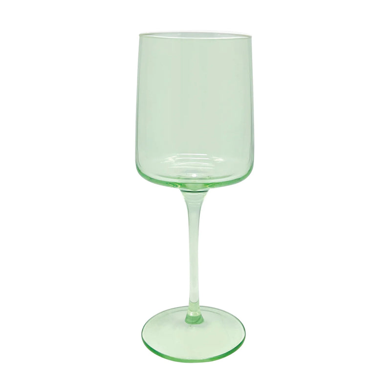 Mariposa Light Green with White Trim Wine Glasses - Set of 2