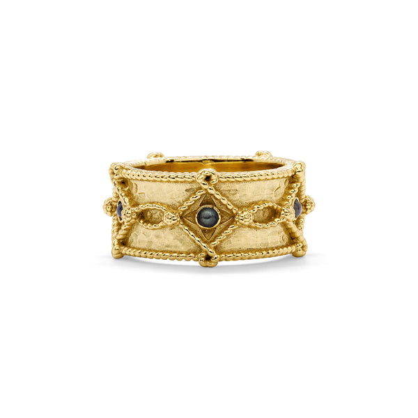 Capucine De Wulf Victoria Ring Band - Gold/Blue Labradorite