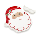 Santa Platter with Removable Mustache Dipping Bowl