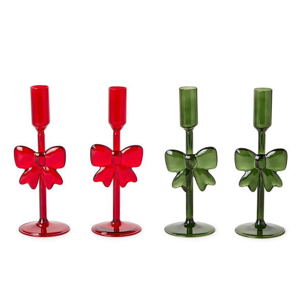 Holiday Bows Candleholder (Two Color Options - Not a set)