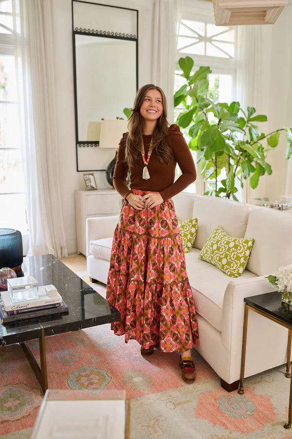 Brooks Avenue Jess Tiered Maxi Skirt - Farmhouse Pink