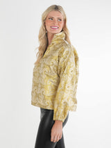 Emily McCarthy Poppy Pop Over in Gold Jaguar Jacquard