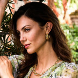 Capucine De Wulf Veranda Caning Medium Hoop Earrings in Gold