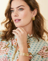 Spartina Cane Midi Hoop Earrings in Gold