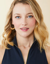 Spartina Pretty Petal Hoop Earrings in Gold