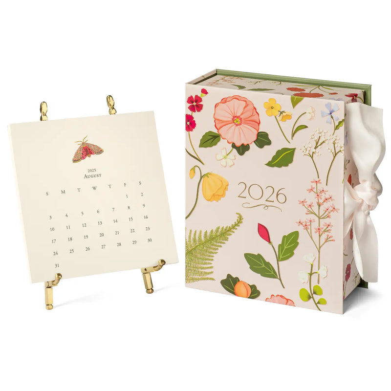 Karen Adams 2026 Desk Calendar with Gold Easel