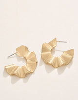 Spartina Ruffle Hoop Earrings in Gold