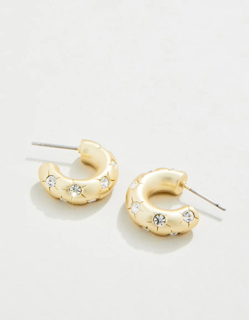 Chubby Hoop Earrings in Crystal Gold