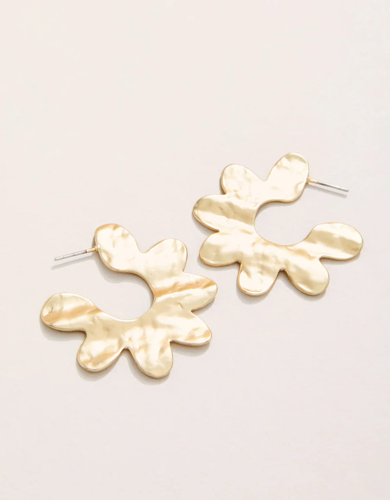 Kai Flower Hoop Earring in Gold