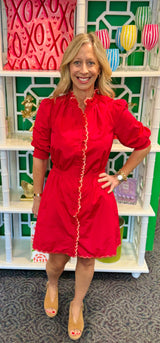 Alden Adair Audrey Dress in Poppy Pink