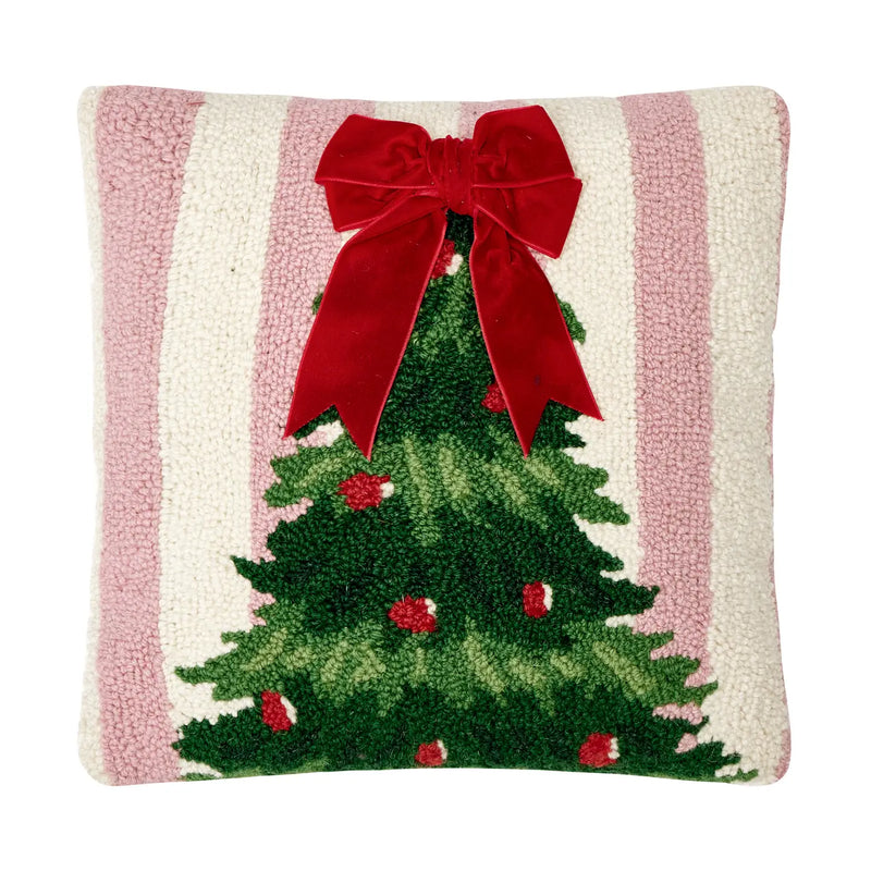 Pink Stripe Tree with Ribbon Pillow