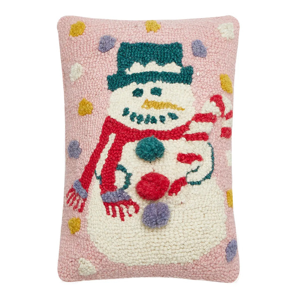 Pink Snowman Pillow