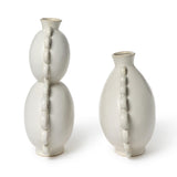 Off White Side Ribbed Pinched Vase (Two Size Options)