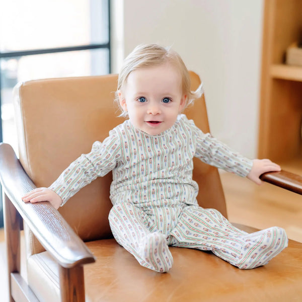 Lila + Hayes Preston Boys' Romper in Nutcracker Stripe