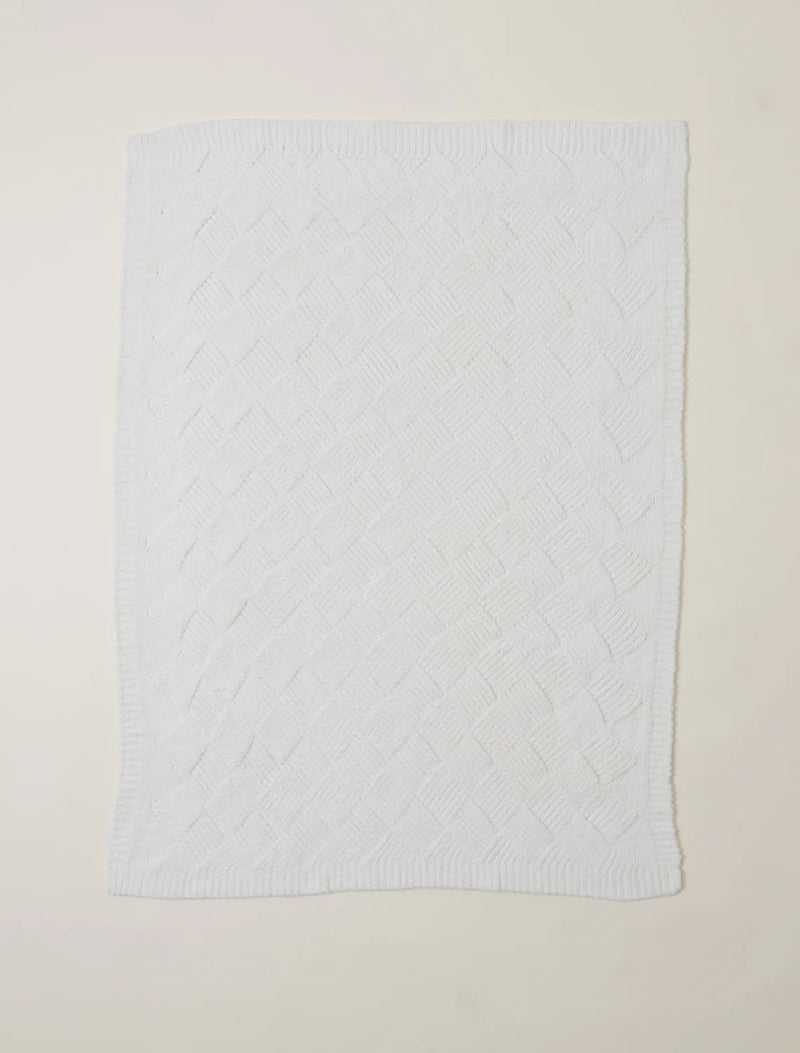 Barefoot Dreams Cozychic Diamond Weave Blanket in Cream