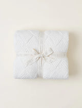 Barefoot Dreams Cozychic Diamond Weave Blanket in Cream