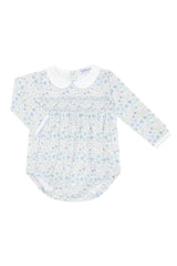Nellapima Blue Meadow Smocked Bubble - Long Sleeve