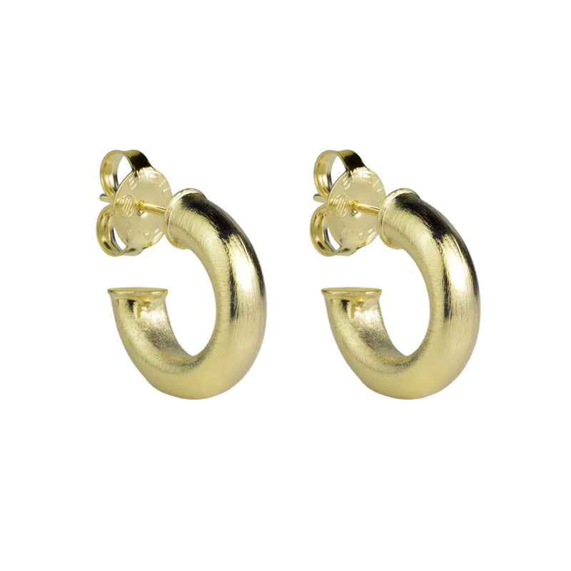 Sheila Fajl Thin Tiny Chantal Hoops in Brushed 18K Gold Plate