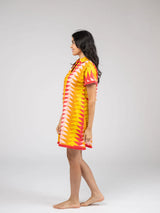 Beau & Ro Beach Tunic in Sunset Bagru Triangle