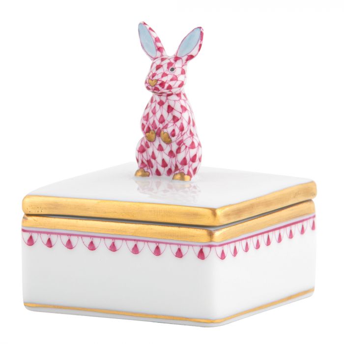 Herend Raspberry Bunny Box