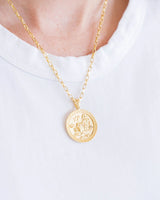 Susan Shaw Blue Willow Necklace on Gold Dainty Oblong Chain