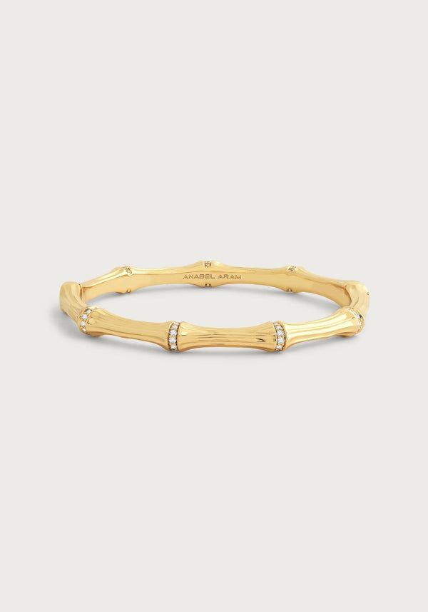 Bamboo Hinged Bangle in Gold - Anabel Aram