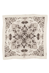 Bandana Scarf in Ecru Black & Grey