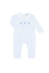 Nellapima Blue Pumpkin Patch Embroidered Playsuit