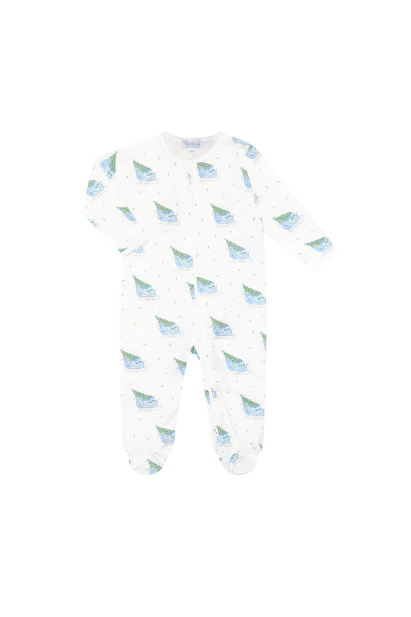 Nellapima Blue Merry Sleighs Zipper Footie