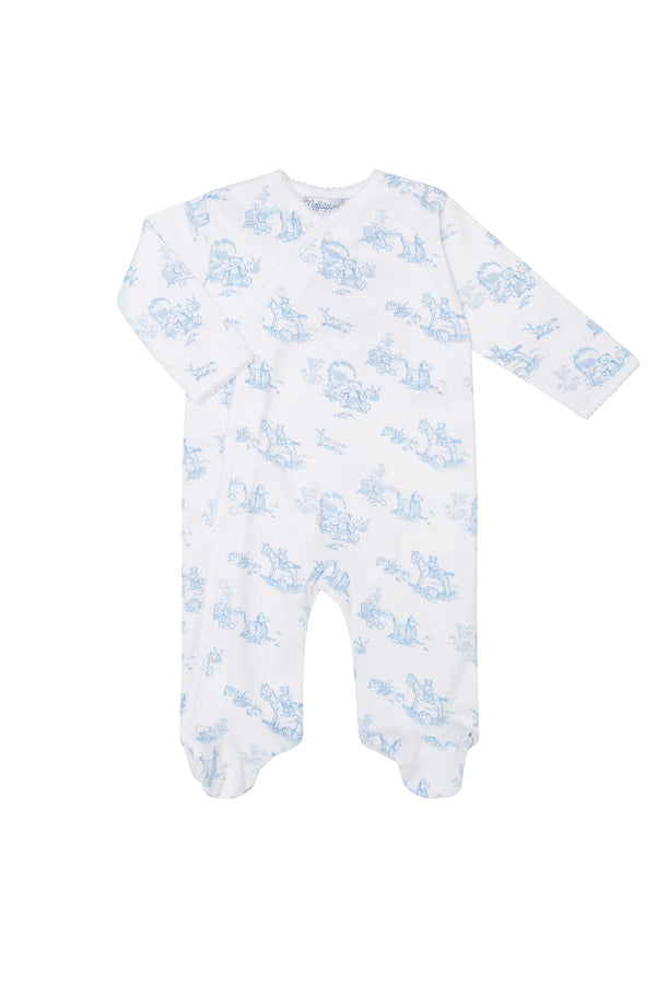 Nellapima Blue Bunny Toile Crossover Footie