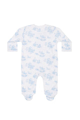 Nellapima Blue Bunny Toile Crossover Footie