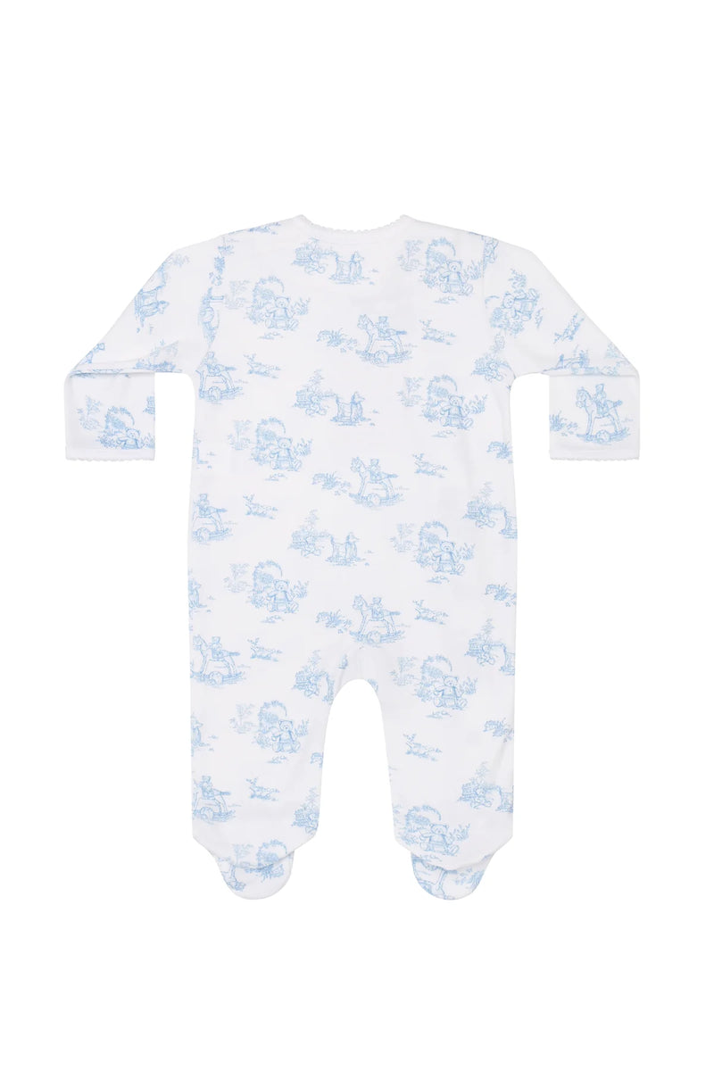 Nellapima Blue Bunny Toile Crossover Footie