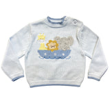 Noah's Ark Hand Knit Sweater (Pink or Blue)