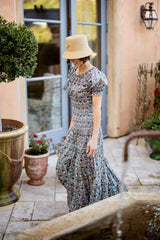 Bora Bora Tiered Skirt in Khaki & Navy