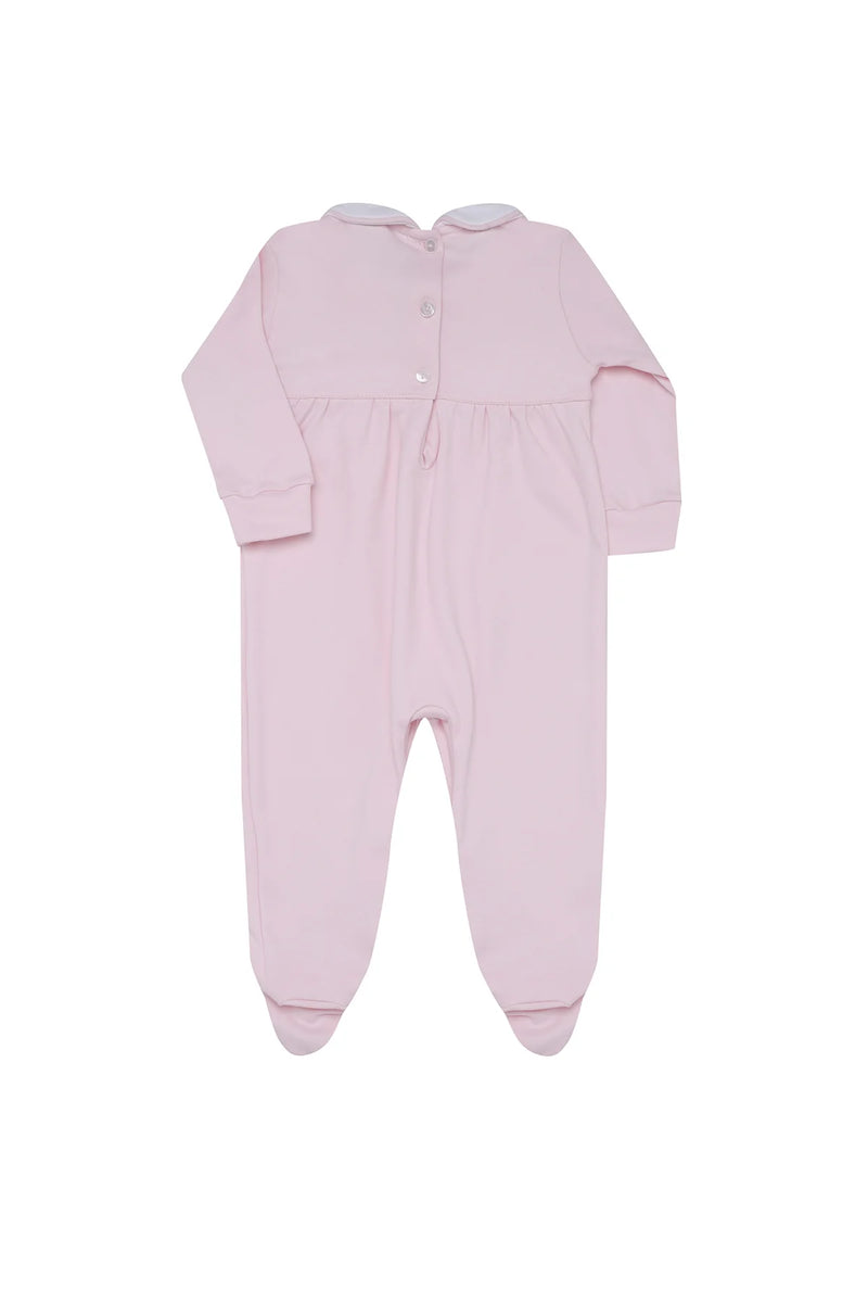 Nellapima Bow Smocked Footie in Pink