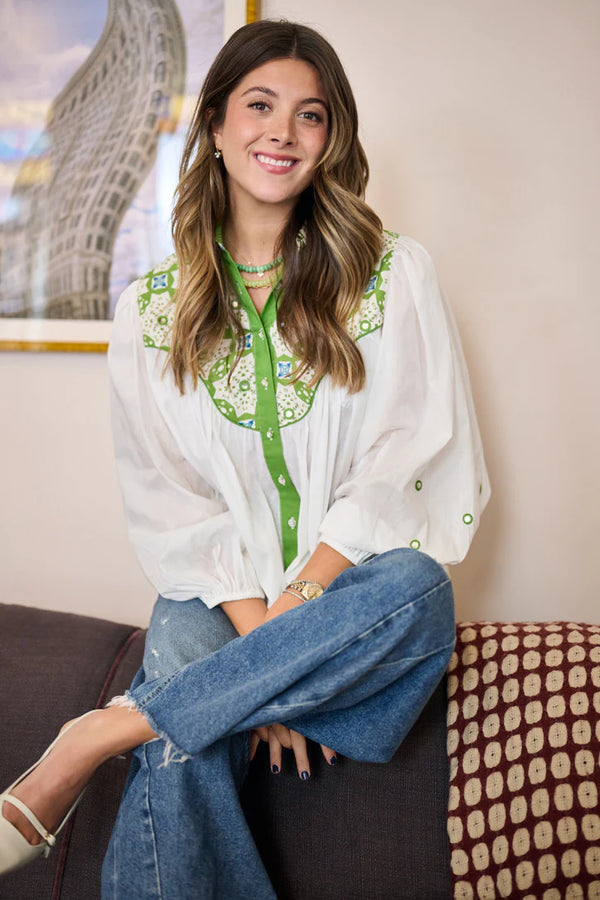 Brooks Avenue Maria Green Western Blouse
