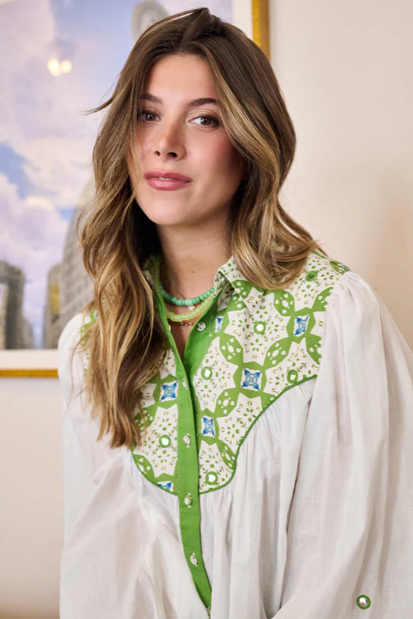 Brooks Avenue Maria Green Western Blouse