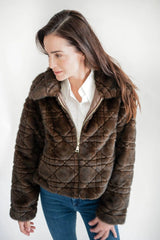 Lisi Lerch Quinn Faux Fur Jacket in Brown