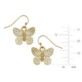 Susan Shaw Gold Butterfly Drop Earrings